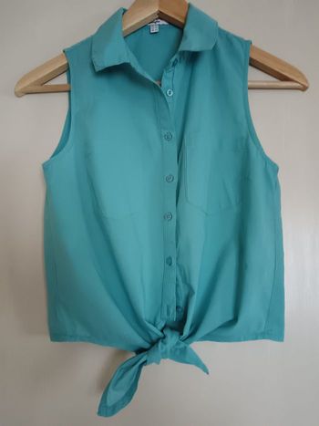 Chemisier sans manche turquoise ou vert