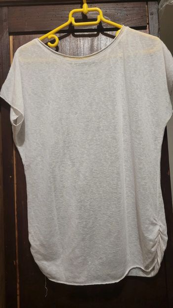 Haut transparent manches courtes blanc