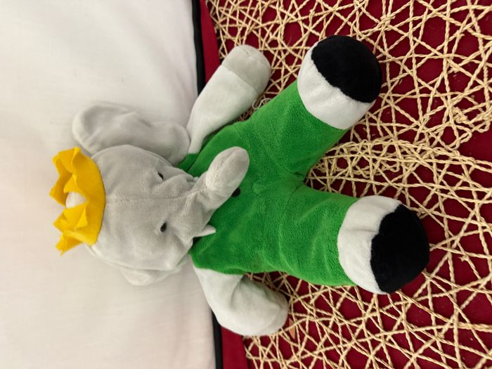 doudou babar lansay peluche elephant corps mou - photo numéro 3