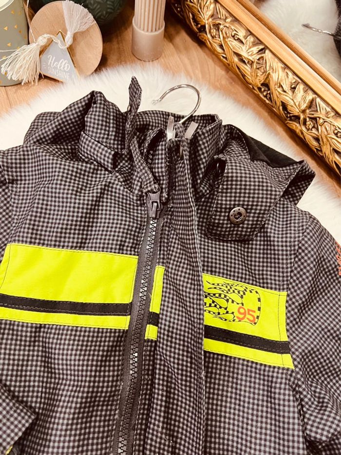 Taille 2 ans veste demie saison coupe vent garçon orchestra grise et verte * carreaux * 💙 - photo numéro 4