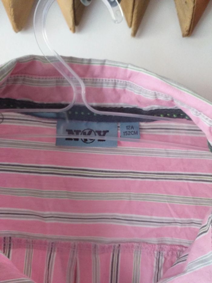 Chemise rayé rose gris manches longues - photo numéro 5