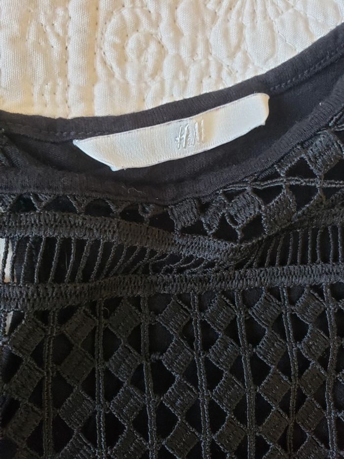 Haut ML noir, taille 38 ou M, marque h&M - photo numéro 2