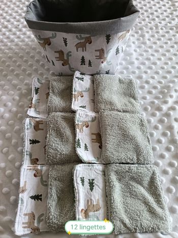 Panier et 12 lingettes lavables