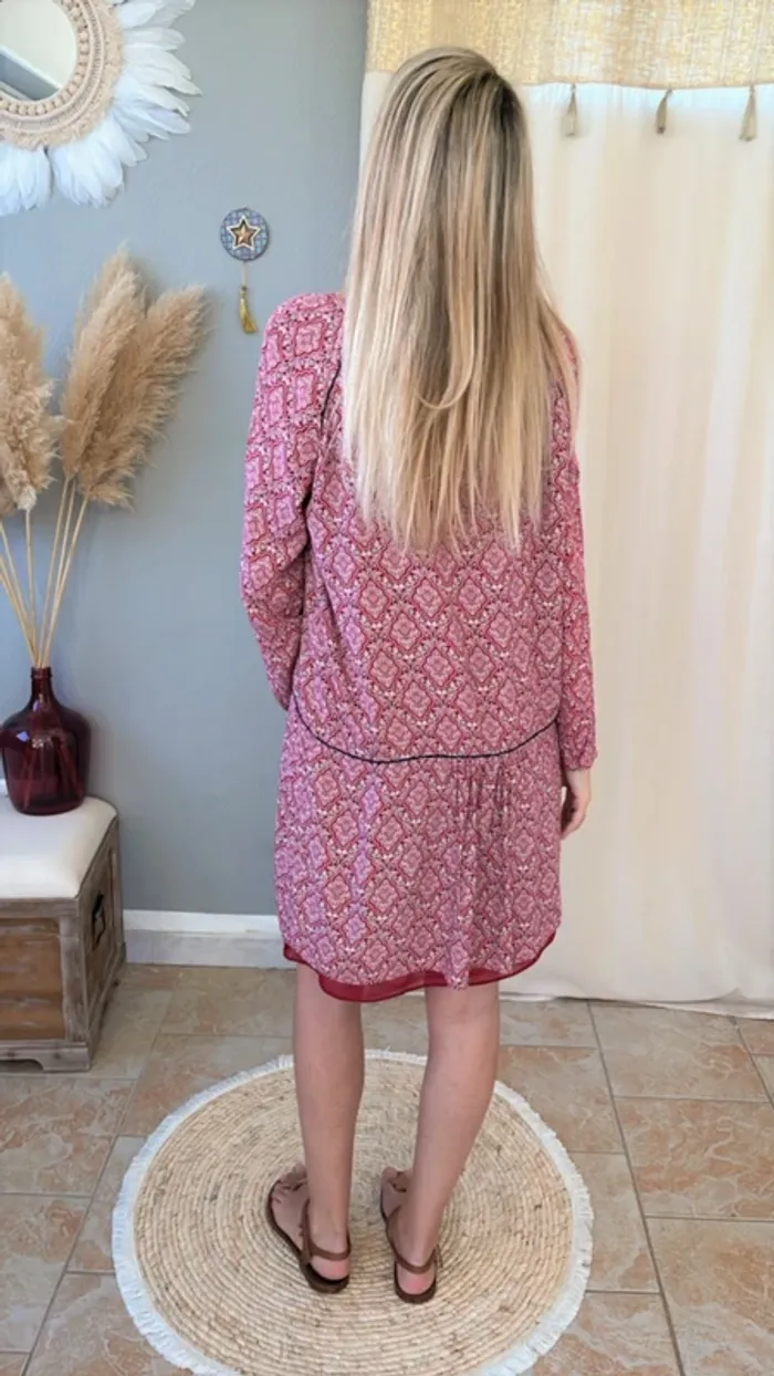 Robe rouge à motifs taille 38 Sud Express - photo numéro 4