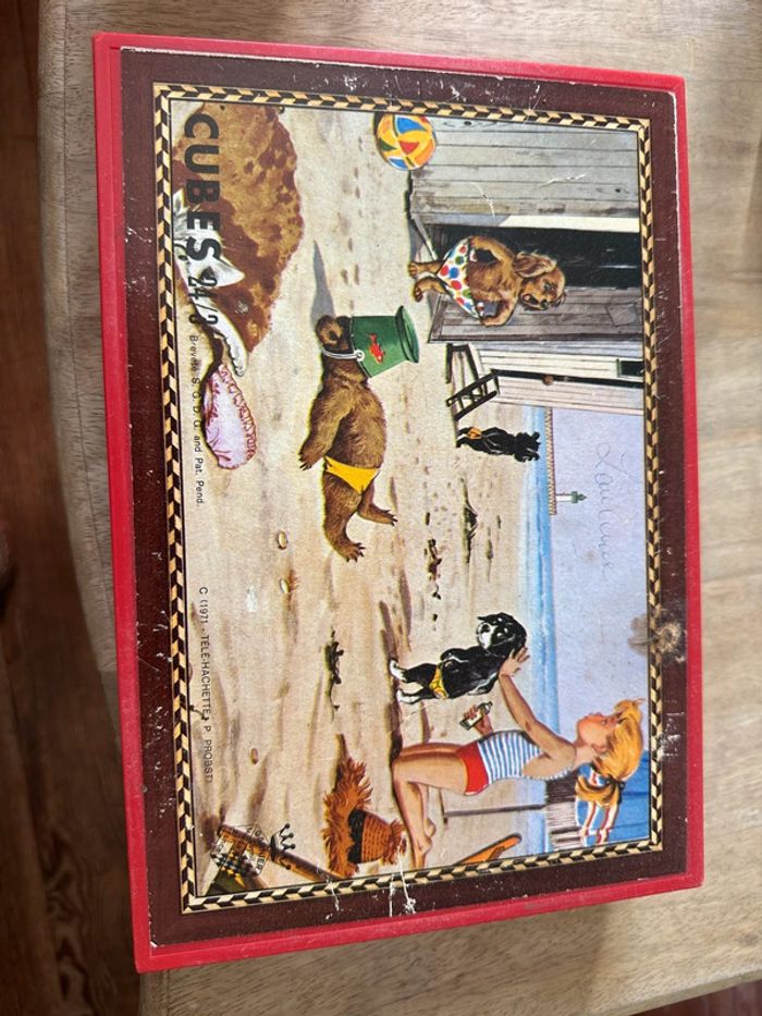 Boîte de 24 cubes ancien Caroline Pierre Probst Télé Hachette Garnier Cornil boîte rouge