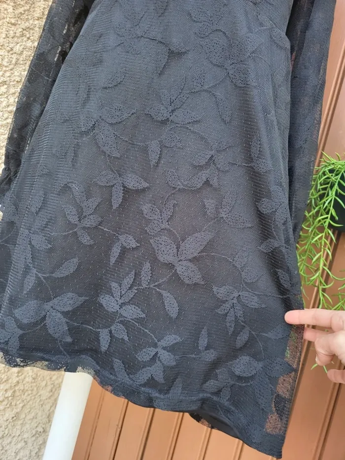 Robe tulle fleuri noir sbetro taille 48 - photo numéro 6