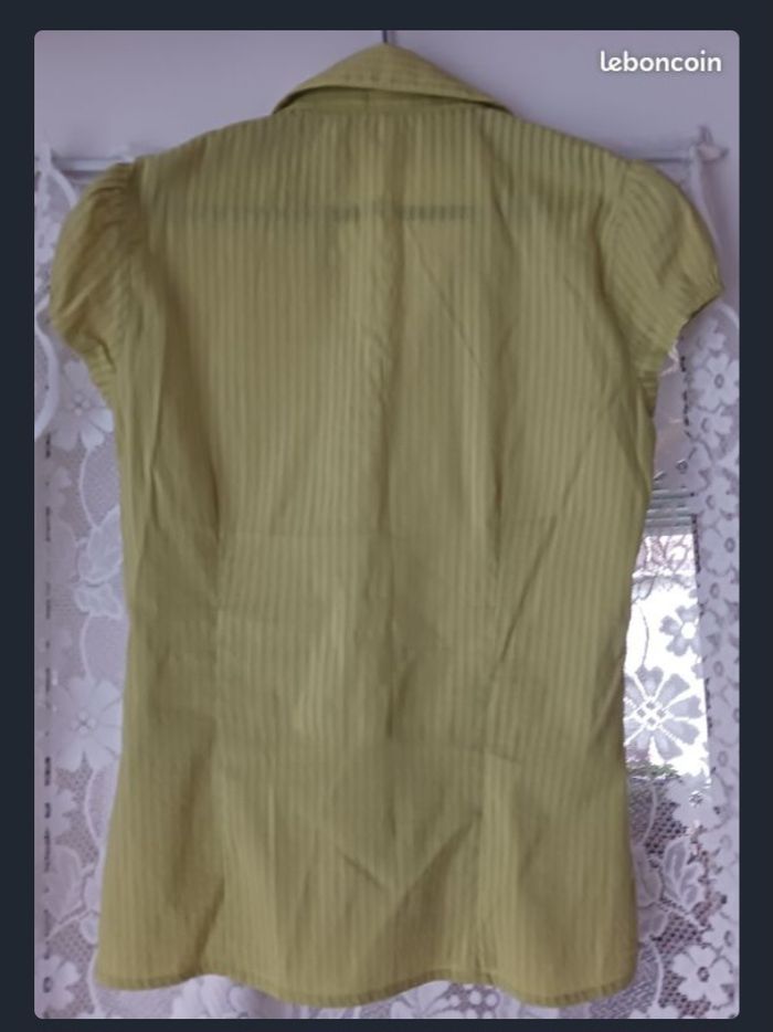 Chemisier Cache Cache, taille 2, vert clair - photo numéro 2