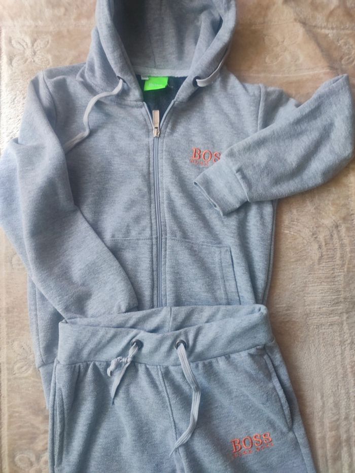 Ensemble survêtement garçon gris veste et jogging - photo numéro 2