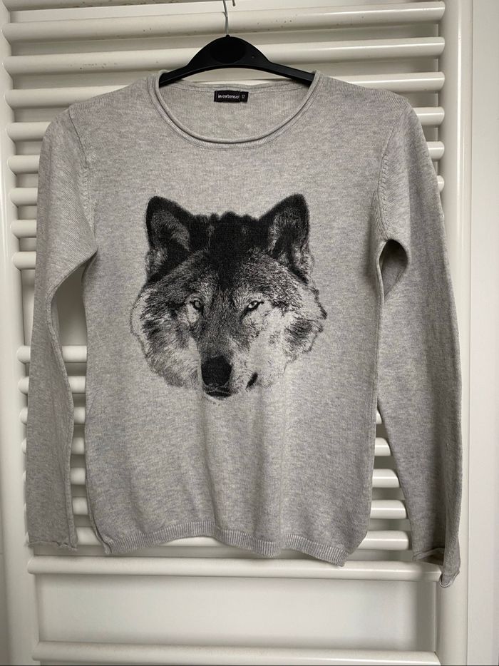 Pull   léger  gris .