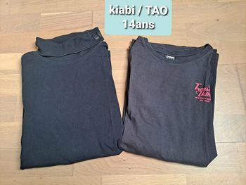 Lot de 2 tshirts manches longues 14ans dont 1 col roulé kiabi tape à l'oeil