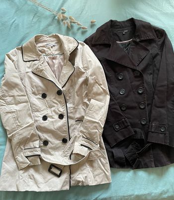 Lot 2 trenchs noir et beige