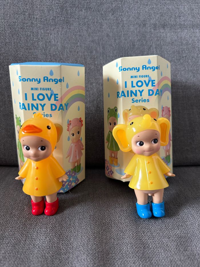 Lot Sonny Angel I love rainy day canard éléphant jaune neufs