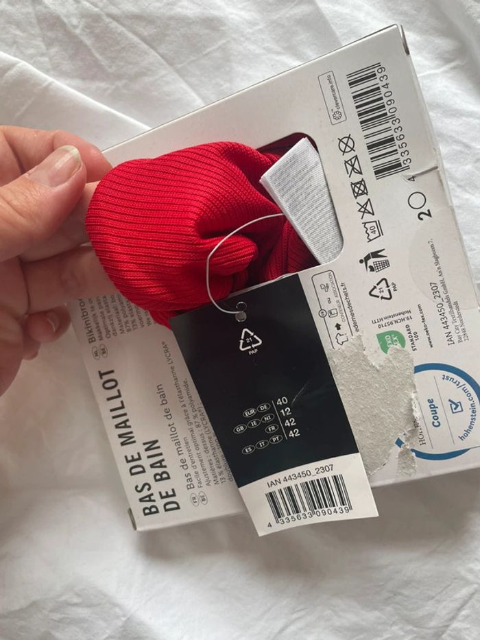 Bas de maillot de bain rouge 40 esmera - photo numéro 2