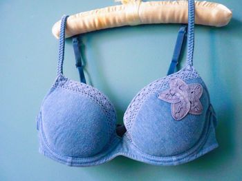 Soutien gorge Femme Etam lingerie 85B fleur coton bleu TBE