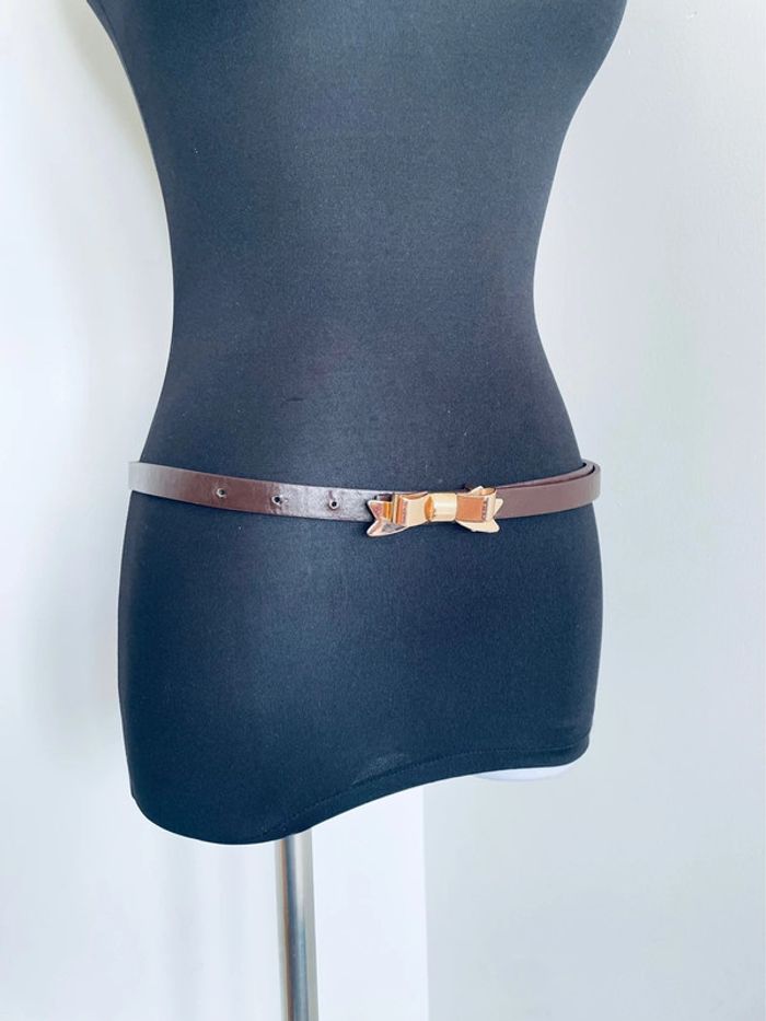 🎀 Ceinture Fine.femme.Marron. Noeud. Taille 94 cm. 36/40. - photo numéro 6