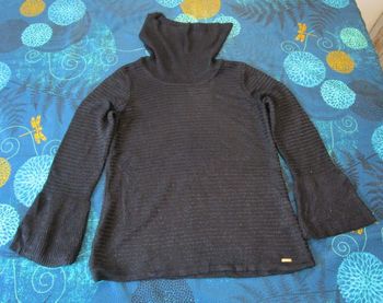 Pull Femme col roulé Clavin Klein Taille M 38 Noir (P113)