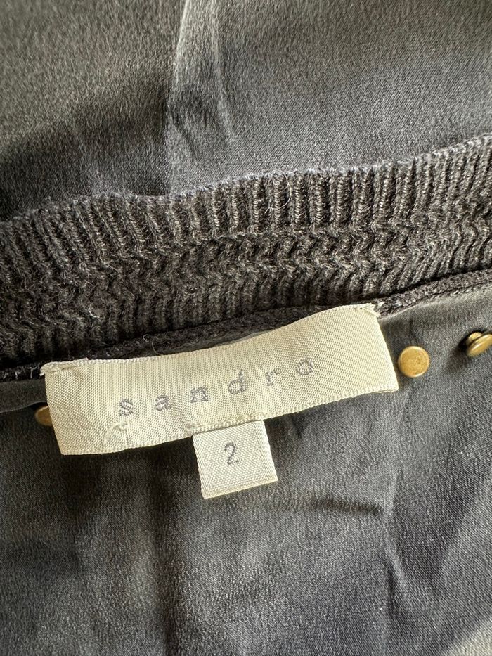 Robe tunique en soie gris foncé doré T2 38 M - photo numéro 4