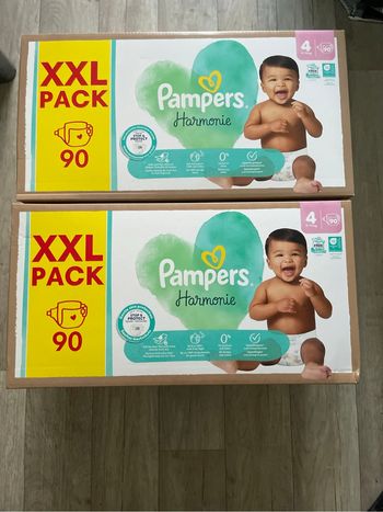 Mega pack de 180 couches pampers harmonie taille 4 neuf