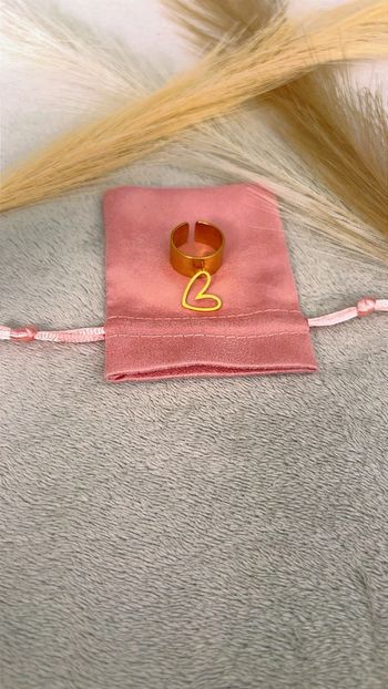 Bague anneau breloque en cœur