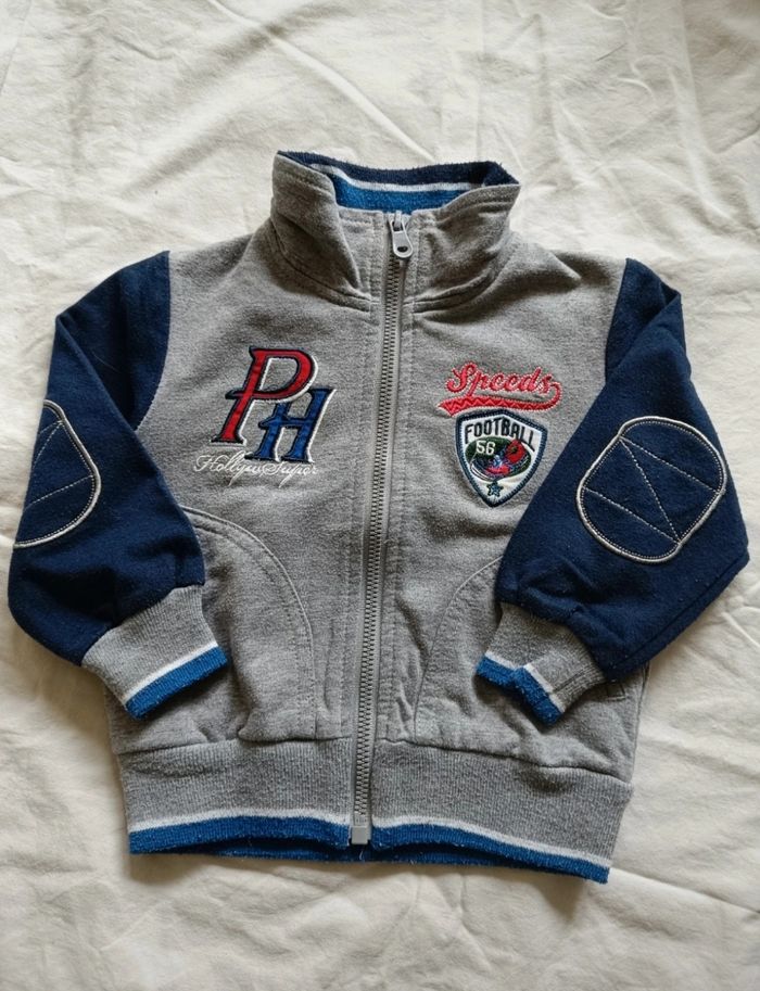 Veste zippée grise et bleue - photo numéro 2