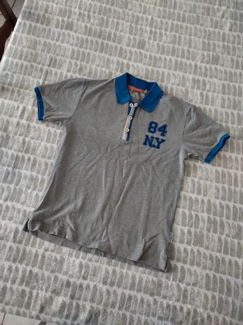 Tee-shirt polo manches courtes gris et bleu Redskins 16 ans