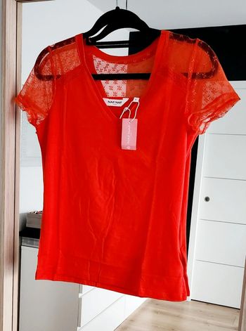 T-shirt manches courtes femme orange taille S Naf Naf