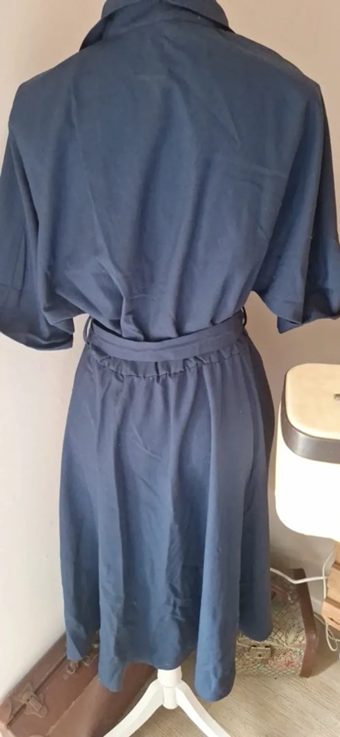 Robe année 80's 90's bleu marine t38 #F38M-129 - photo numéro 7