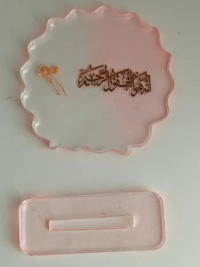 idée cadeau ornement bureau coiffeuse couvre tasse en résine et fleur naturelle abr002 - photo numéro 3