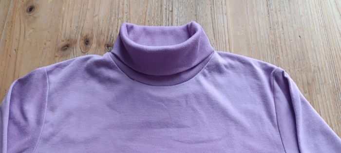 Pull lilas col roulé fille 10 ans - photo numéro 2