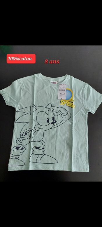 T-shirt Sonic garçon 8ans