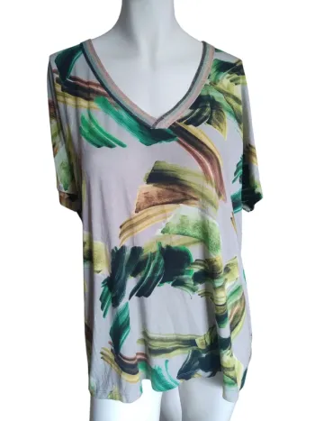 Tee shirt top vert green printemps été spring summer peinture paint