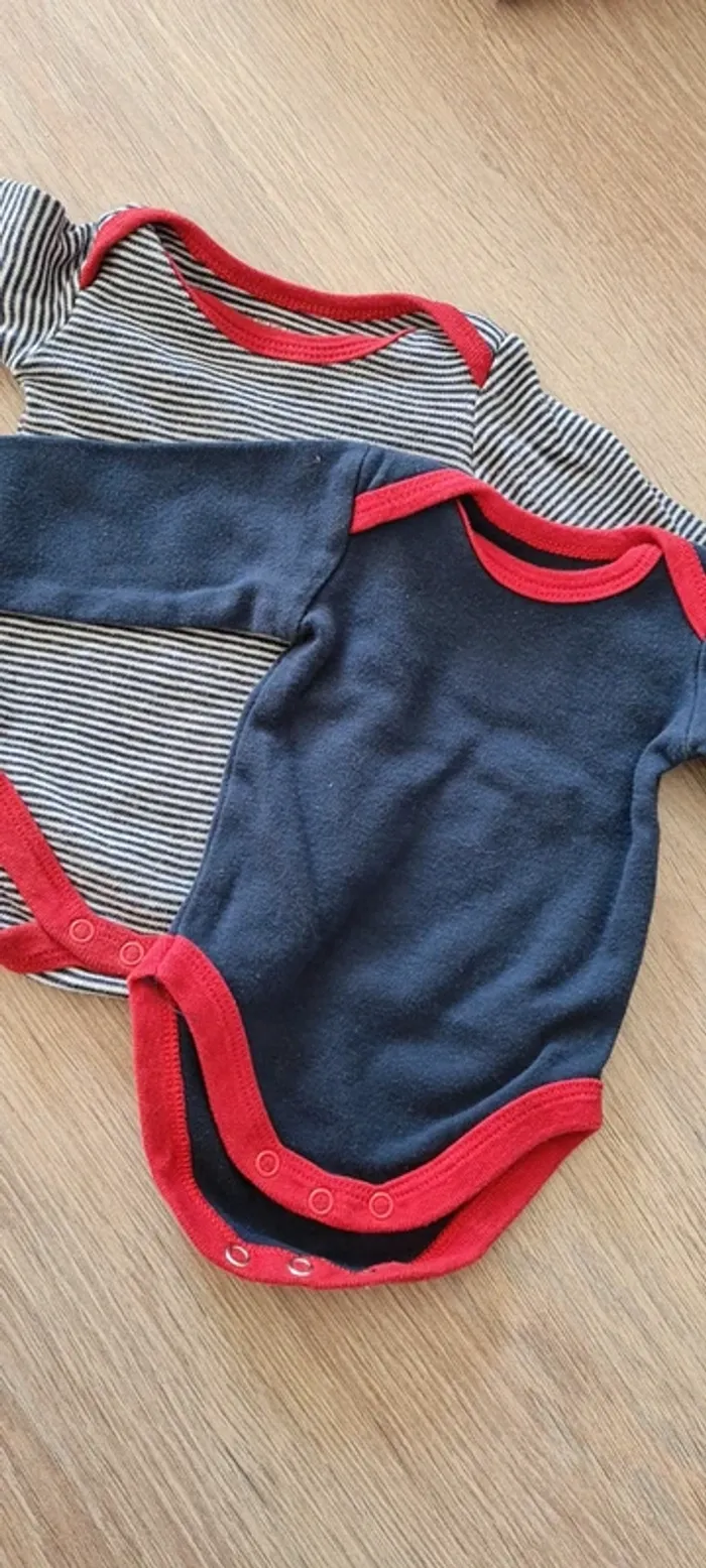 Lot de 2 body manche longue 50/56 cm