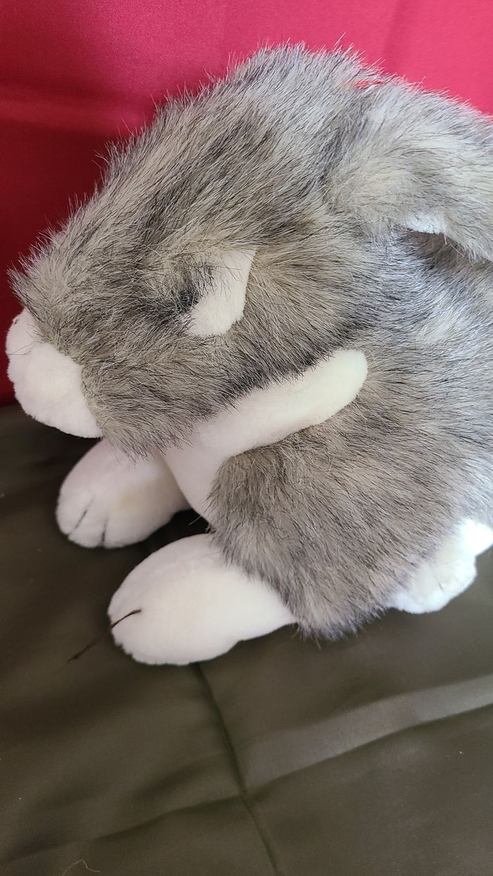 peluche lapin gris blanc eluz - photo numéro 6