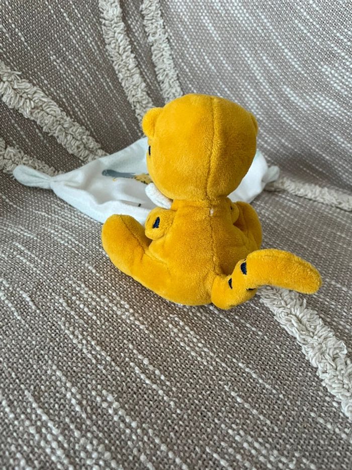 Peluche doudou mouchoir 13cm simba toys tigre orange jaune et blanc très bon état - photo numéro 4