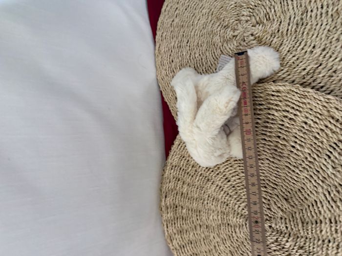 Doudou et compagnie lapin blanc gris taupe tout doux Bonbon - photo numéro 2
