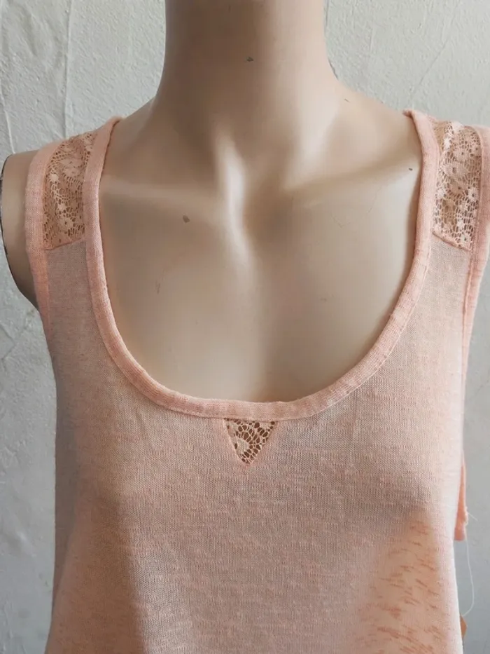 Débardeur Rosé en Dentelle Taille L/G - photo numéro 2