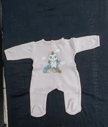 Pyjama rose chat licorne bébé 3 mois Fille