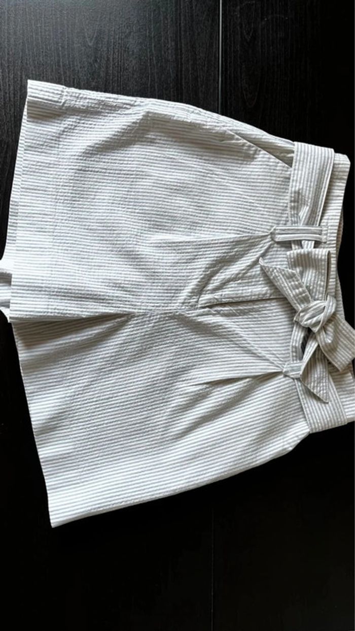 Short Lucas rayé tissu gauffré - photo numéro 2