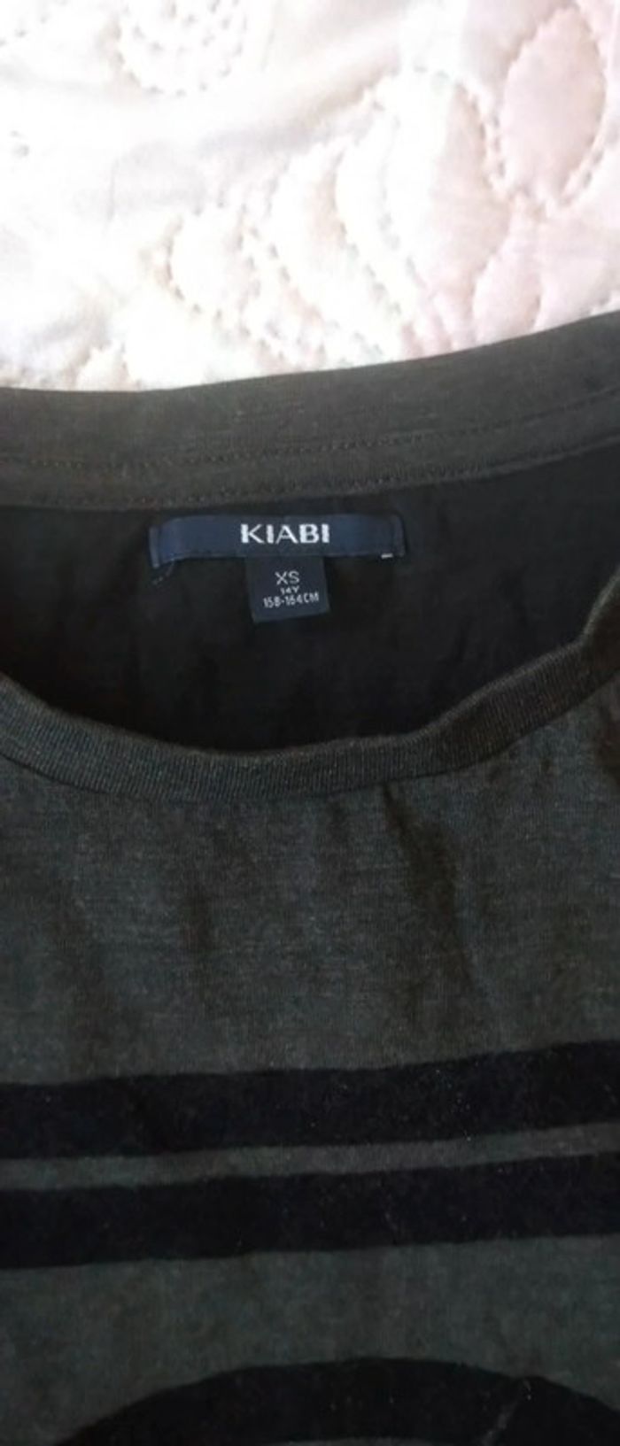 Tee très long flocage velours gris et noir neuf garçon 14 ans kiabi - photo numéro 11