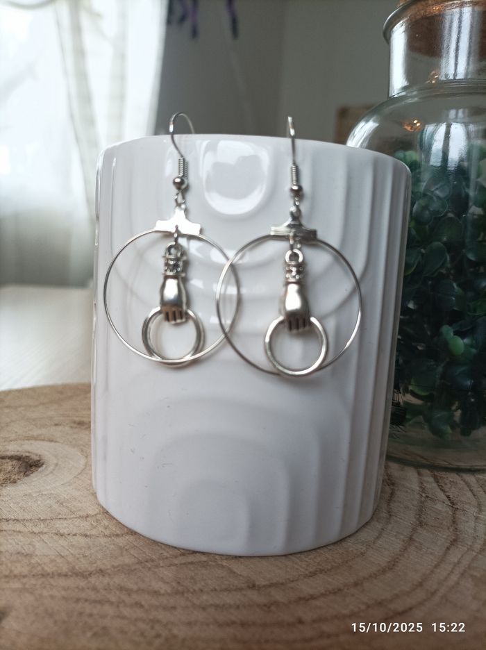 🌺 Boucles d'oreilles créoles argentées