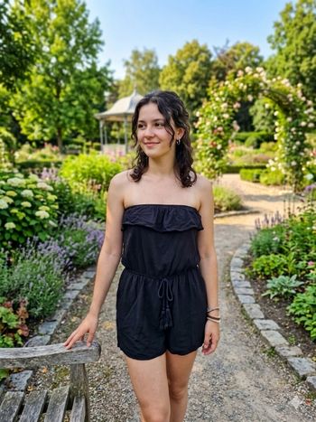 Magnifique combishort bustier volanté