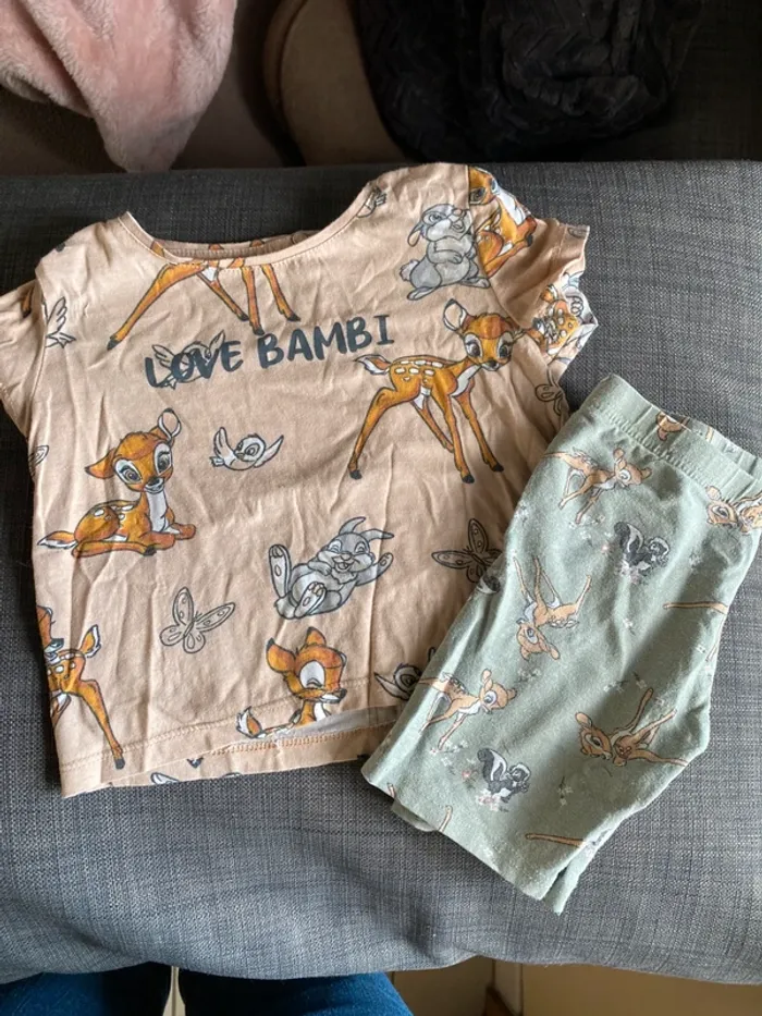 Ensemble t-shirt short Bambi Disney 24m fille