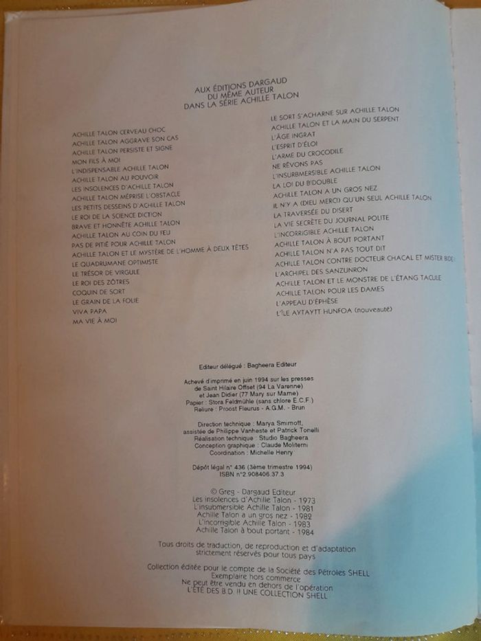 Lot de 2 BD Achille Talon > Vintage 1994 - photo numéro 7