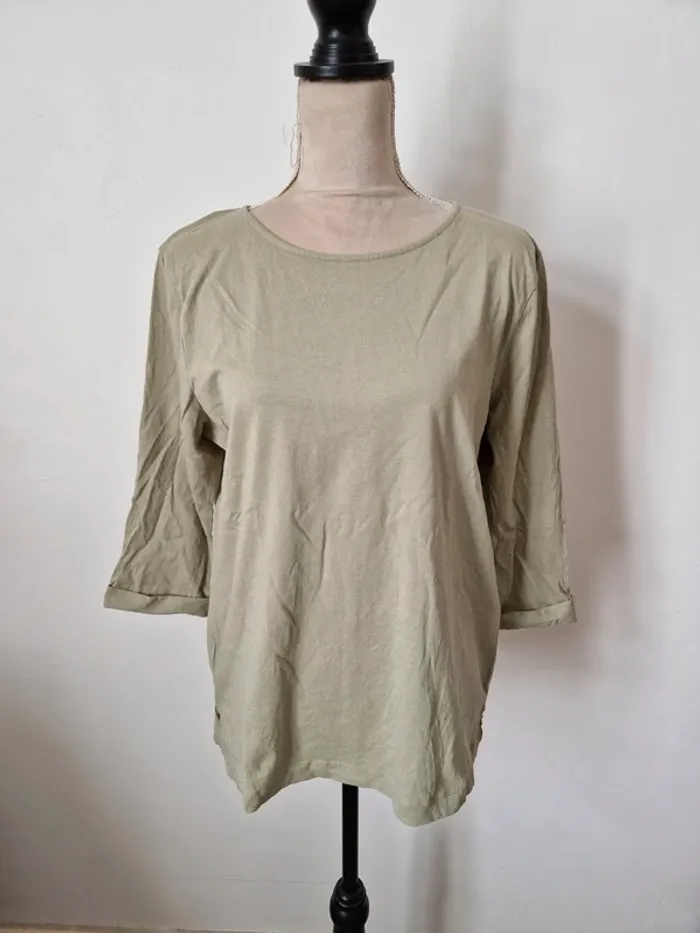 Tee shirt manche 3/4 kaki taille xl