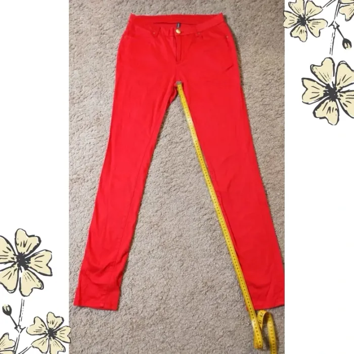 Jean corail rouge femme NafNaf, taille 36, taille basse - photo numéro 6