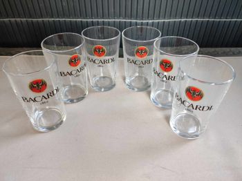 Lot de 6 verres Bacardi 1862
