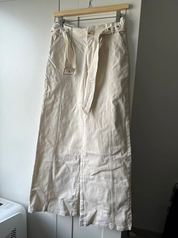 Pantalon large blanc femme