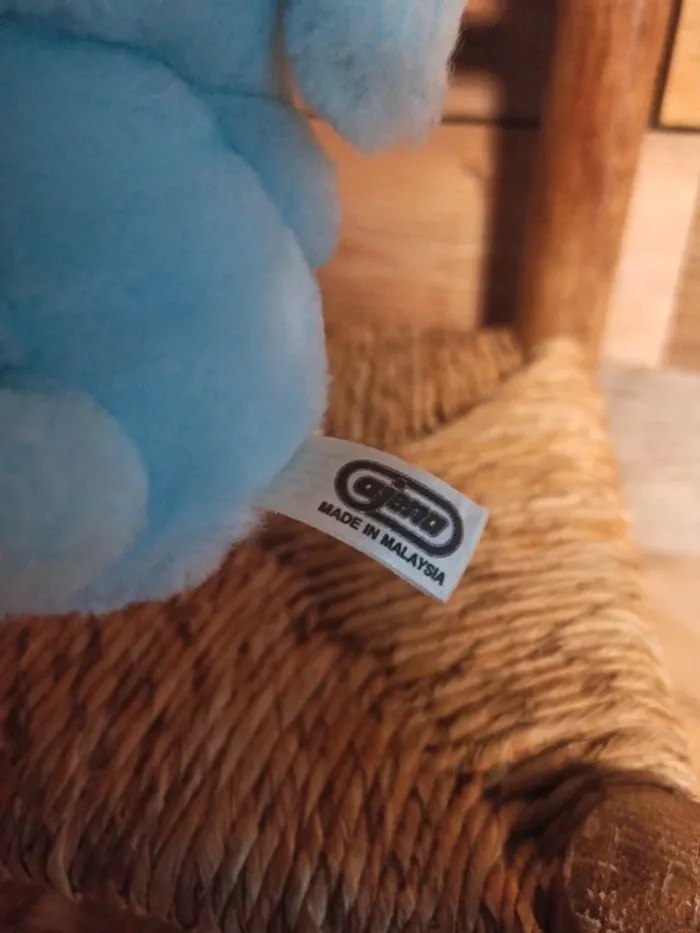 Peluche petit éléphant bleu Ajena tbe - photo numéro 3