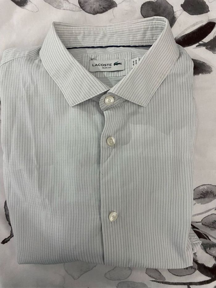 Chemise homme  Lacoste rayé T45 / XL - photo numéro 8