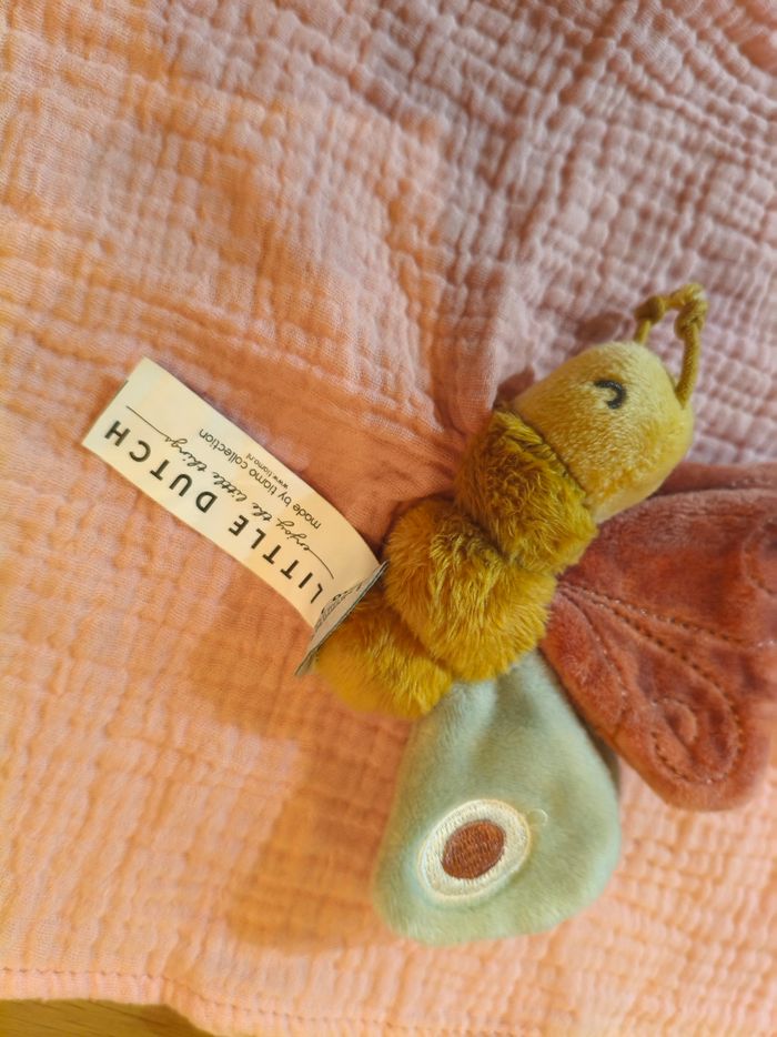 Doudou Plat Lange Activités Papillon Rose - Flowers & Butterflies Little Dutch - photo numéro 3